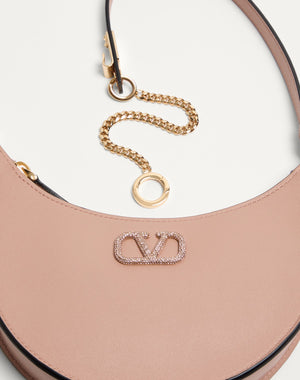 Mini Hobo Vlogo Signature In Vitello Con Logo Gioiello
