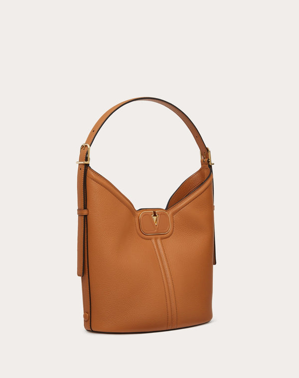 Borsa Hobo Vlogo Leather In Vitello Granato