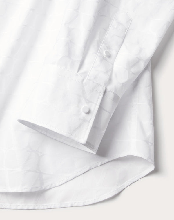 Camicia In Cotton Popeline Jacquard Toile Iconographe 