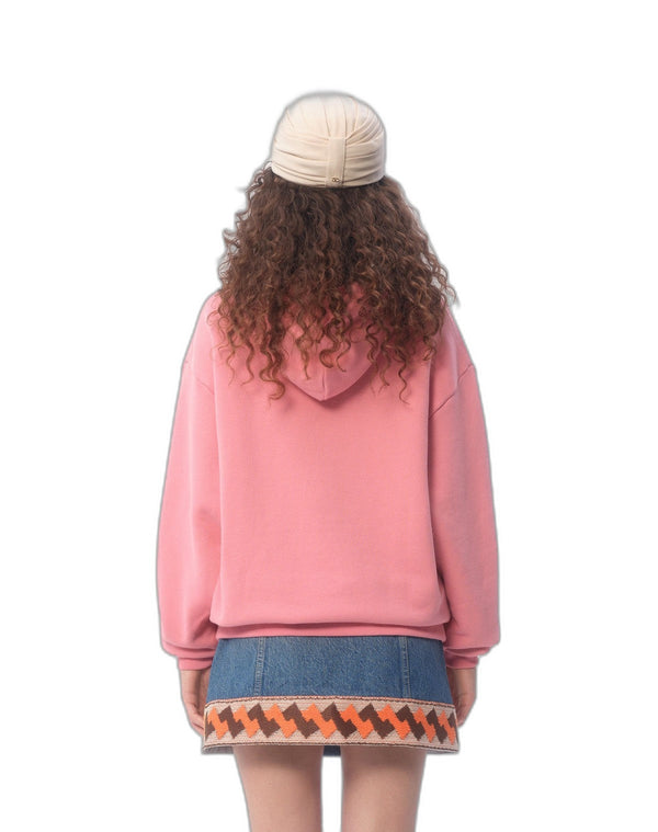 Felpa In Cotone Con Cappucco E Stampa Chez Valentino