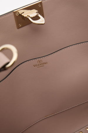 BORSA SHOPPING ROCKSTUD IN VITELLO GRANATO