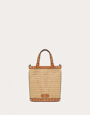 Mini Borsa Con Tracolla Rockstud In Rafia