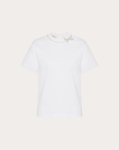 T-Shirt In Jersey Cotton Ricamata