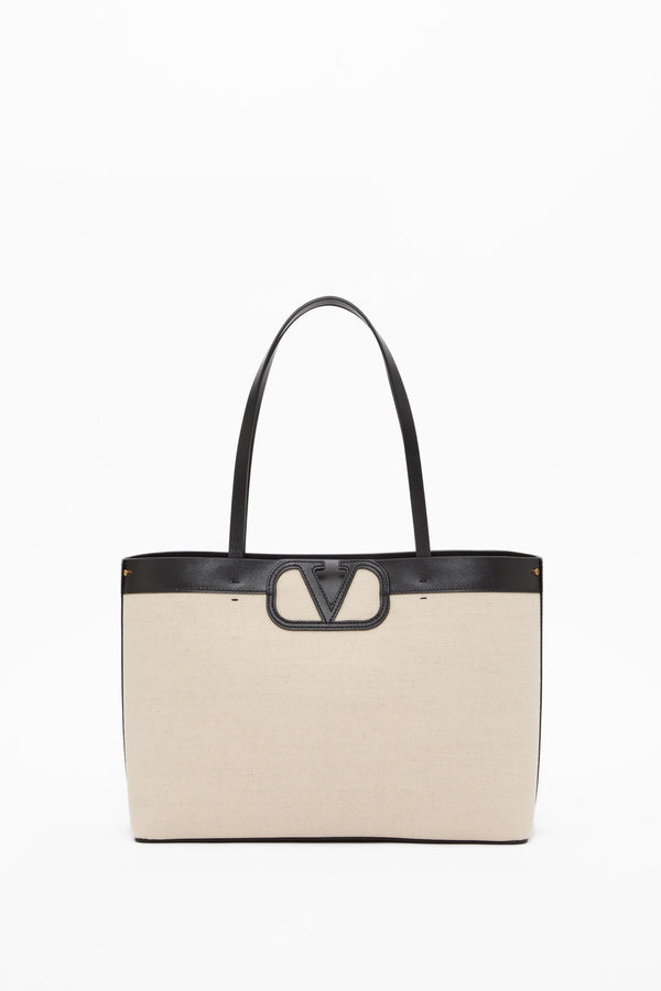 BORSA SHOPPING FILL ME IN CANVAS E VITELLO