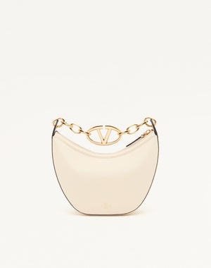 Mini Hobo Vlogo Moon Bag  In Vitello Granato Con Catena