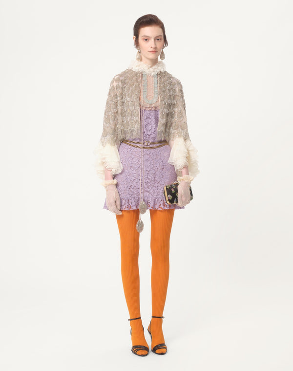 Abito Corto In Heavy Lace Ricamato