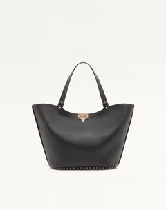 BORSA SHOPPING ROCKSTUD IN VITELLO GRANATO