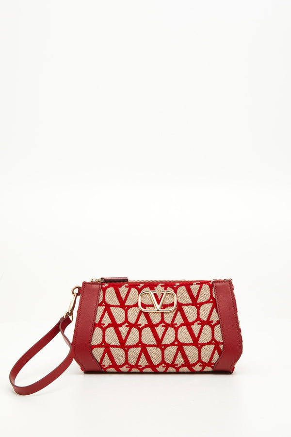 POCHETTE VLOGO SIGNATURE IN TOILE ICONOGRAPHE