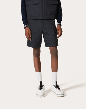 Bermuda In Cotone Con Motivo Toile Iconographe