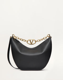Hobo Media Vlogo Moon Bag In Vitello Granato Con Catena