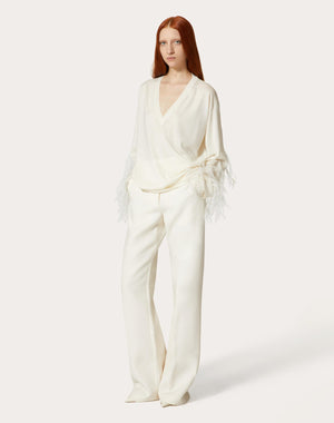 Maglia In Lana Con Piume 