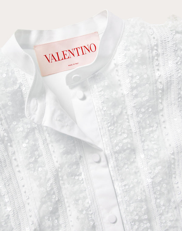 Abito In Cotton Popeline Ricamato