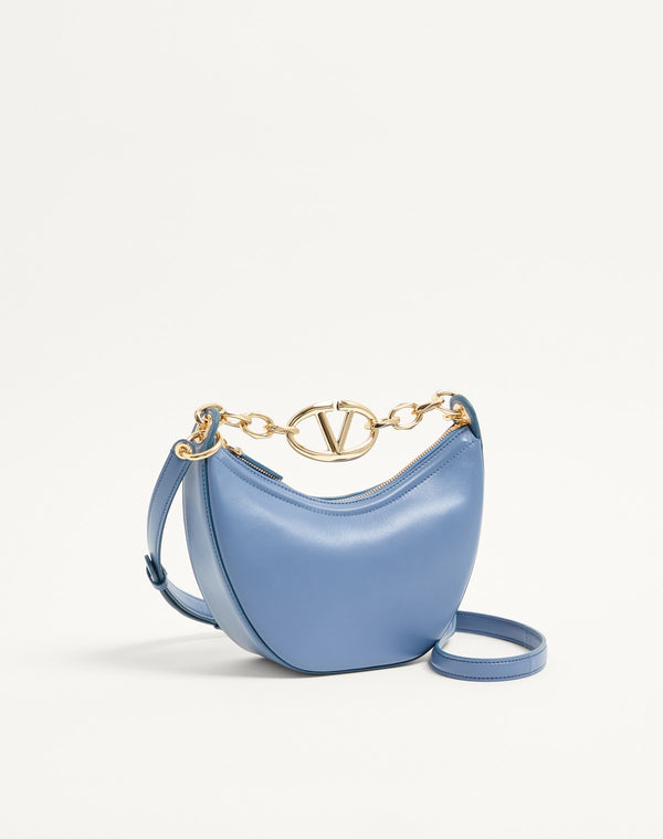 Mini Hobo Vlogo Moon Bag  In Nappa Con Catena