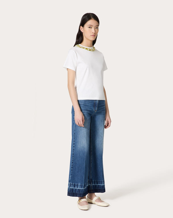 T-Shirt In Cotton Jersey Ricamata