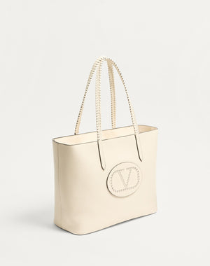 Borsa Shopping Valentino Garavani Nellcôte In Vitello Granato