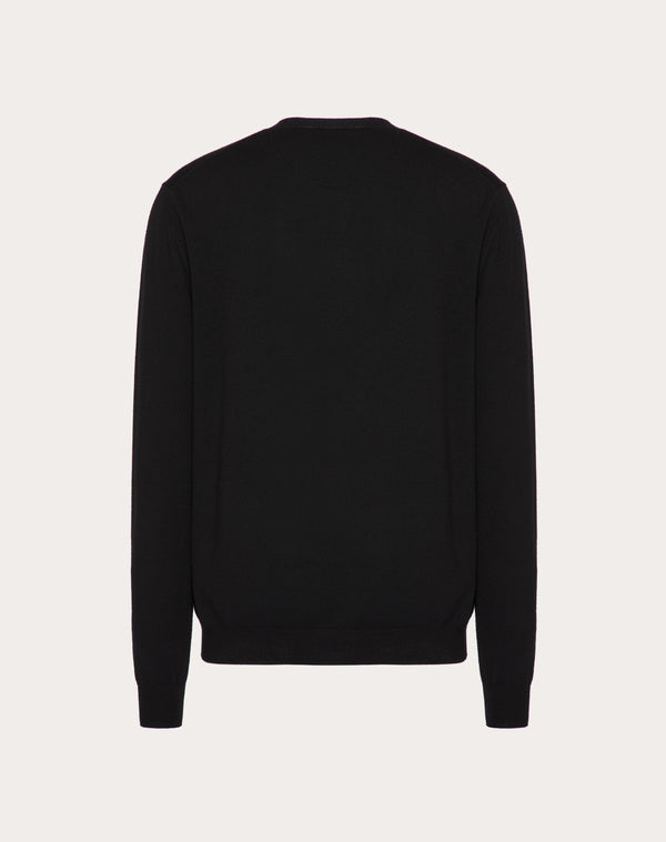 Maglione Girocollo In Lana Con Dettaglio Borchia