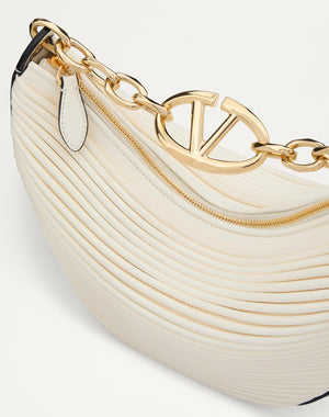 Hobo Piccola Vlogo Moon Bag In Nappa Lavorata Con Catena