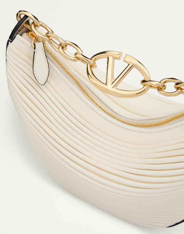 Hobo Piccola Vlogo Moon Bag In Nappa Lavorata Con Catena