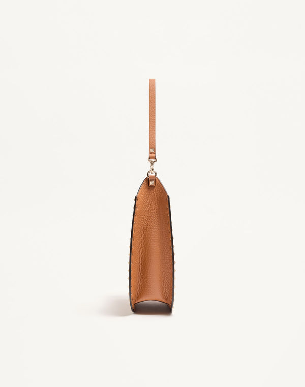 Borsa Hobo Valentino Garavani Rockstud In Vitello Granato 