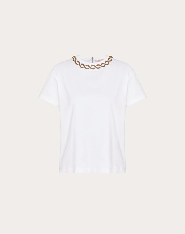 T-Shirt In Cotton Jersey Ricamata