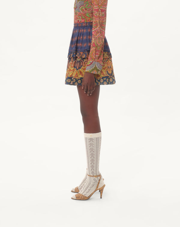 Gonna In Lino Paisley Medaglioni Voyage Imaginaire 