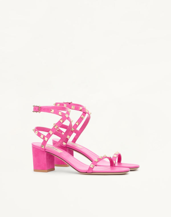 SANDALO ROCKSTUD IN CAMOSCIO CON CINTURINI 60MM