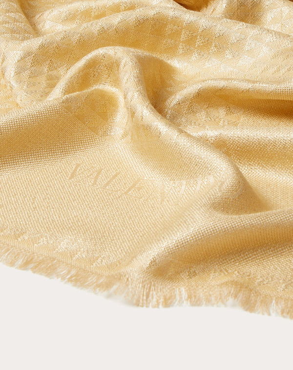 Stola 75X200 Cm Maxi Stud Jacquard Lurex In Seta E Cashmere
