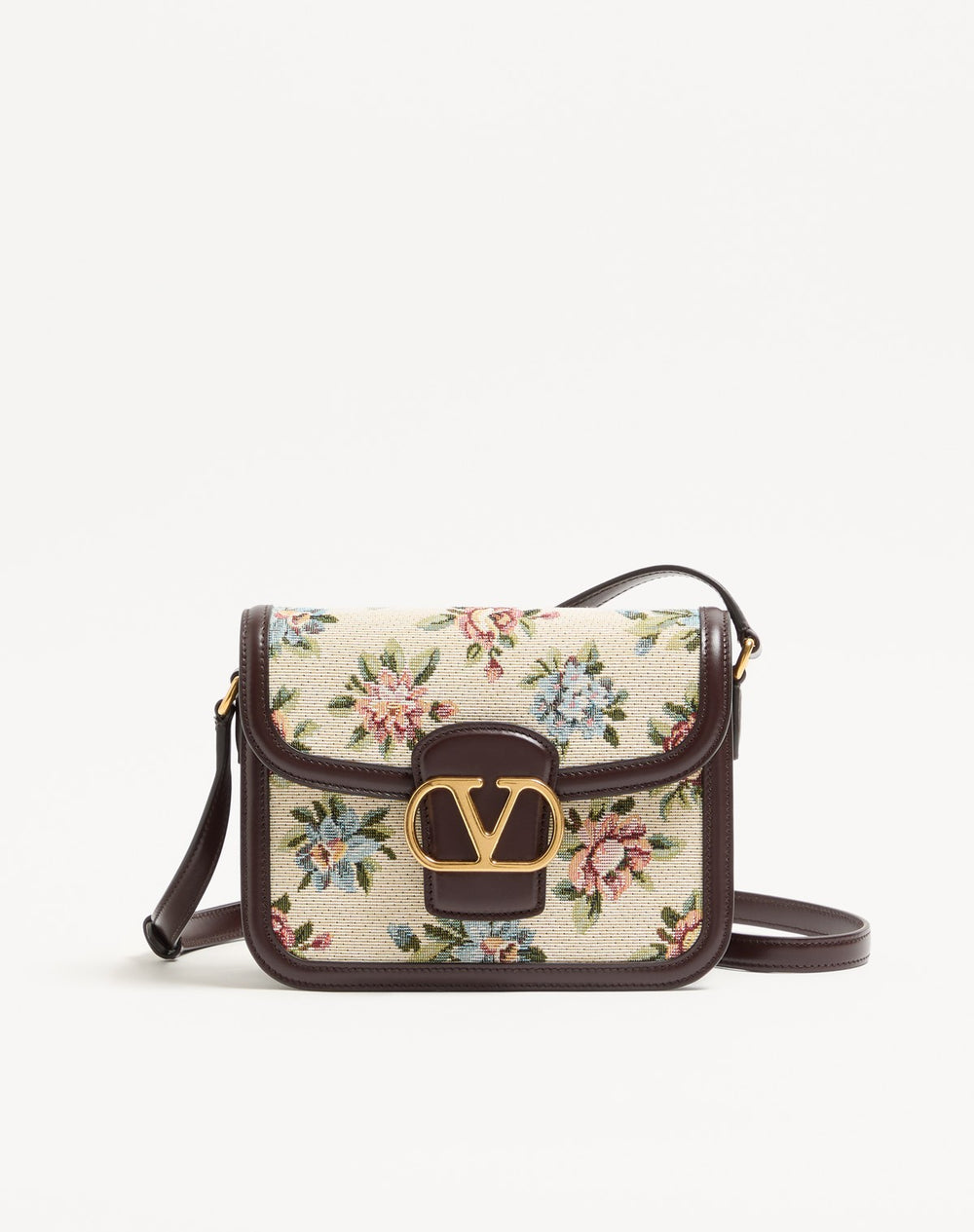 Borsa A Spalla Piccola Valentino Garavani 9To5 In Tessuto Jacquard Papier Floral