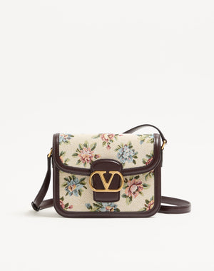 Borsa A Spalla Piccola Valentino Garavani 9To5 In Tessuto Jacquard Papier Floral