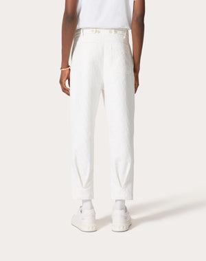 Pantalone In Canvas Di Cotone Con Motivo Toile Iconographe