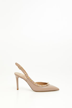 DÉCOLLETÉ SLINGBACK ROCKSTUD IN VITELLO 85MM