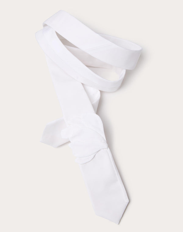 Cravatta Valentie In Lana E Seta Con Ricamo Fiore 