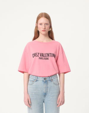 T-Shirt In Jersey Cotton Con Stampa Chez Valentino