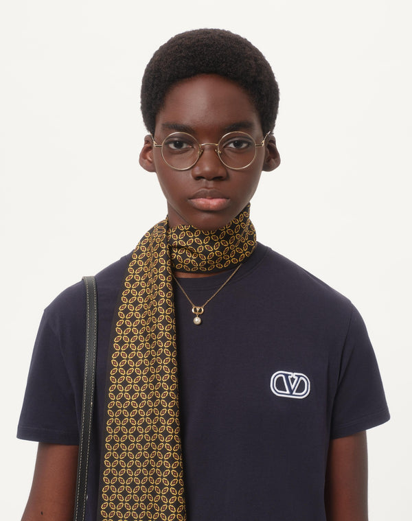 T-Shirt In Cotone Con Patch Vlogo Signature