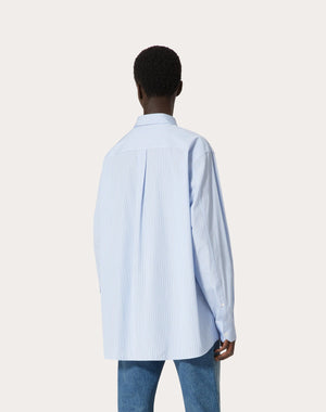 Camicia Manica Lunga In Cotone Con Ricamo Valentino