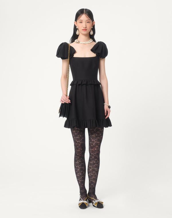 Abito Corto In Crepe Couture 