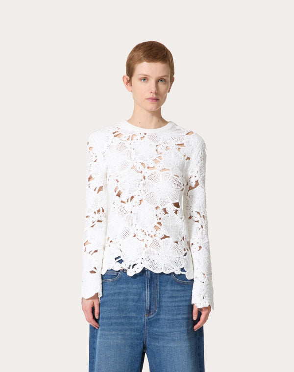 Maglia In Cotone Ricamata