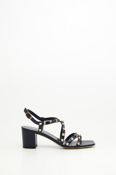 Sandalo Rockstud In Vitello Con Cinturini 60Mm