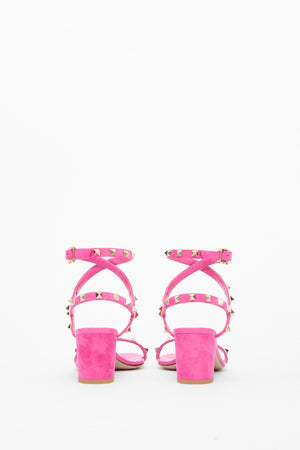 SANDALO ROCKSTUD IN CAMOSCIO CON CINTURINI 60MM