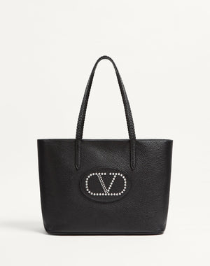 Borsa Shopping Valentino Garavani Nellcôte In Vitello Granato