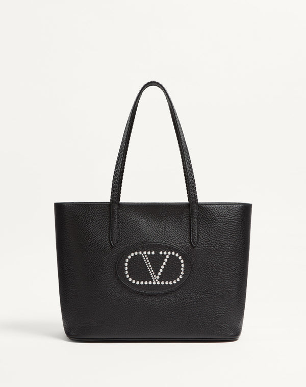 Borsa Shopping Valentino Garavani Nellcôte In Vitello Granato