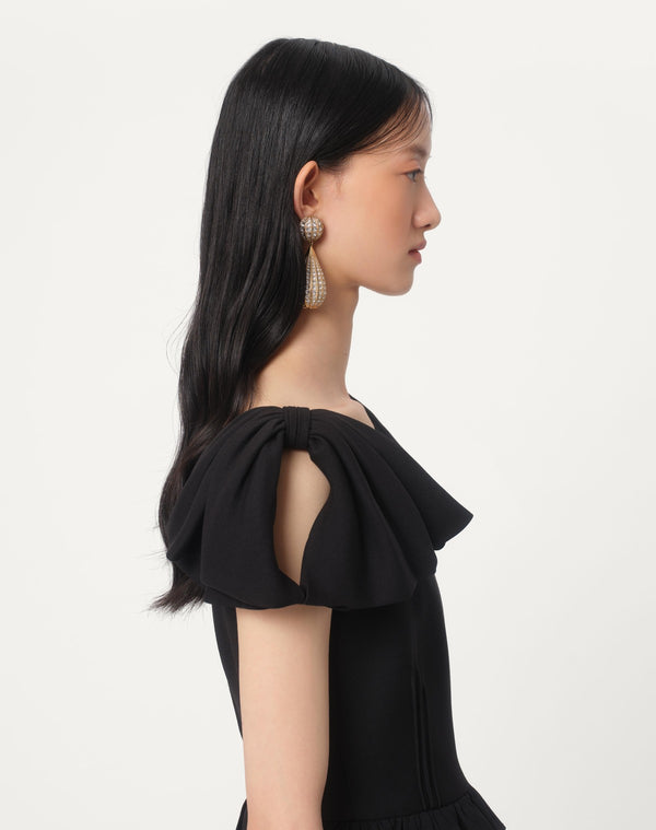 Abito Corto In Crepe Couture 
