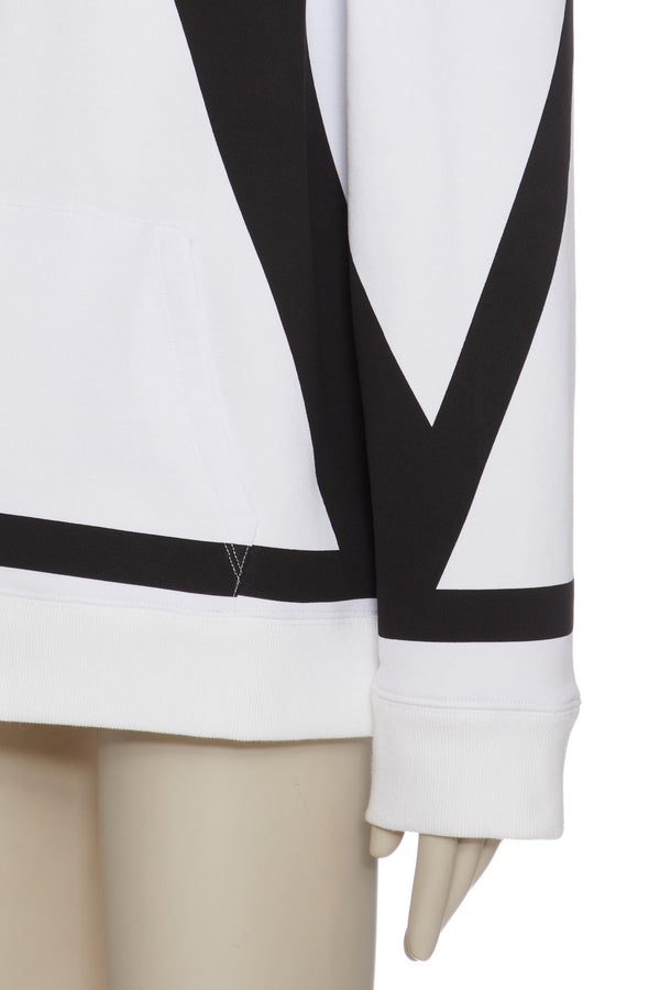 Felpa In Cotone Con Stampa V Logo Signature