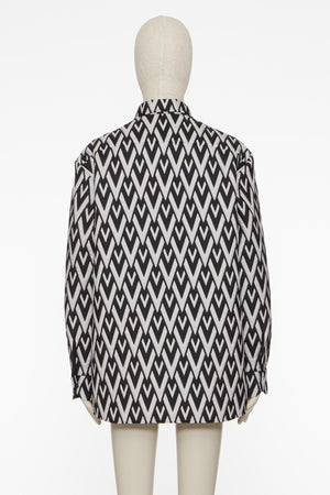 Giacca Camicia In Nylon Con Stampa Vrhombus