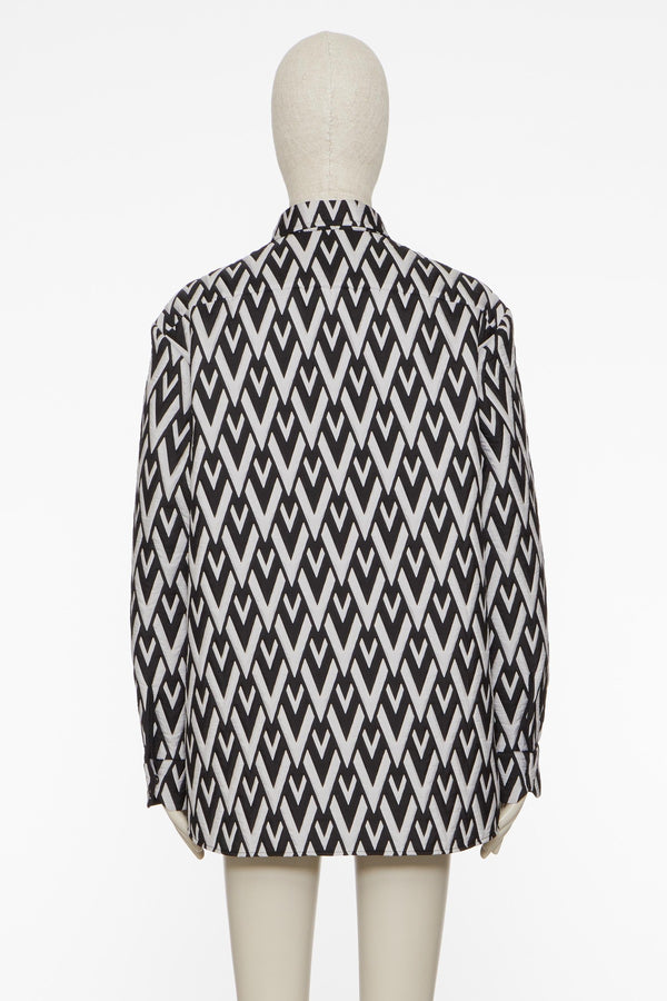 Giacca Camicia In Nylon Con Stampa Vrhombus