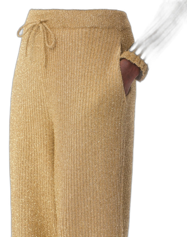 Pantaloni Di Maglia In Lurex 