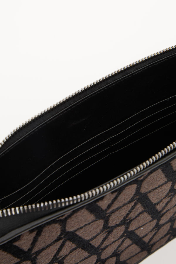 Pouch Toile Iconographe Con Dettagli In Pelle