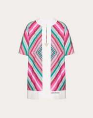 Abito Corto In Popeline Valentino Rhombus 75 Foulard
