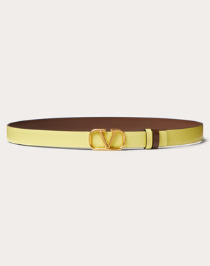 Cintura Reversibile VLogo Signature In Vitello Lucido 20 Mm
