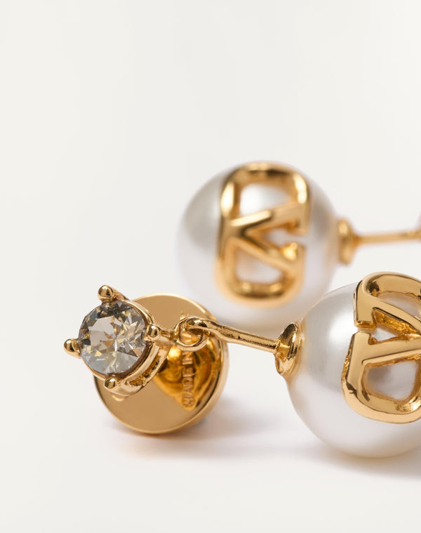 Orecchini Vlogo Signature In Metallo, Cristalli Swarovski® E Perle In Resina